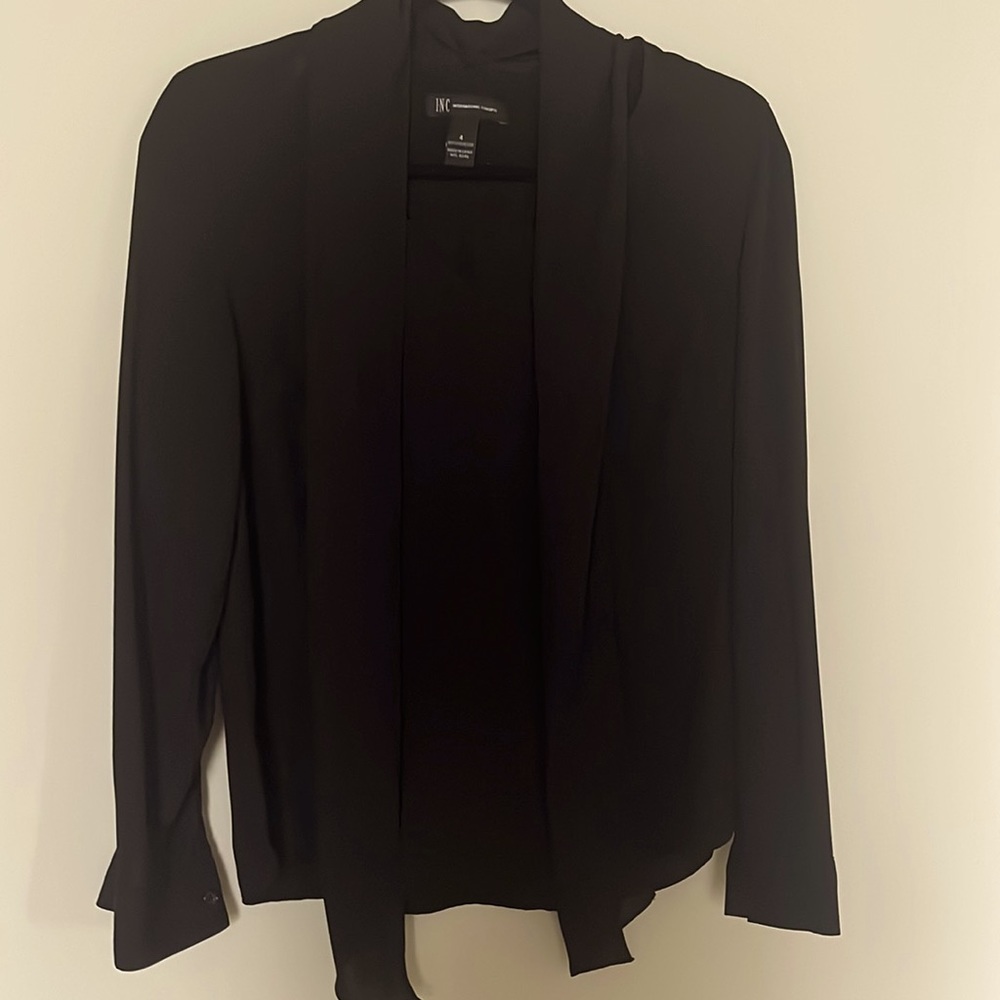 INC women’s blouse, black with tie in front